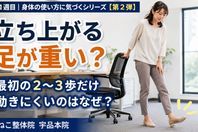 立ち上がる 足が重い ｜座った後の最初の2〜3歩が動きにくい理由｜広島市南区 かねこ整体院 宇品本院