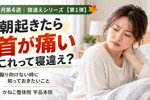 朝起きたら首が痛い ・寝違えで首を動かしにくい女性｜広島市南区 かねこ整体院 宇品本院