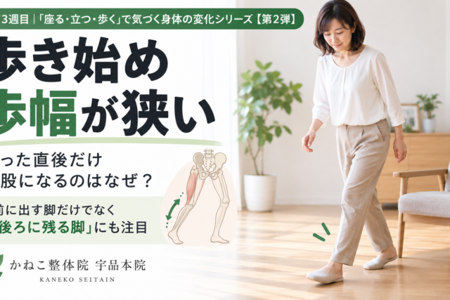 歩き始め 歩幅が狭い｜立った直後に小股になる理由と股関節・骨盤の関係｜広島市南区 かねこ整体院 宇品本院